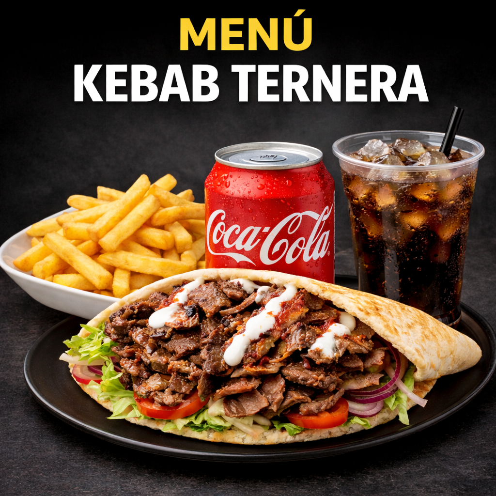 Kebab Menú Ternera